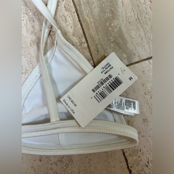 American Apparel Triangle Swim Bikini Top (Medium) - White - Picture 3 of 3